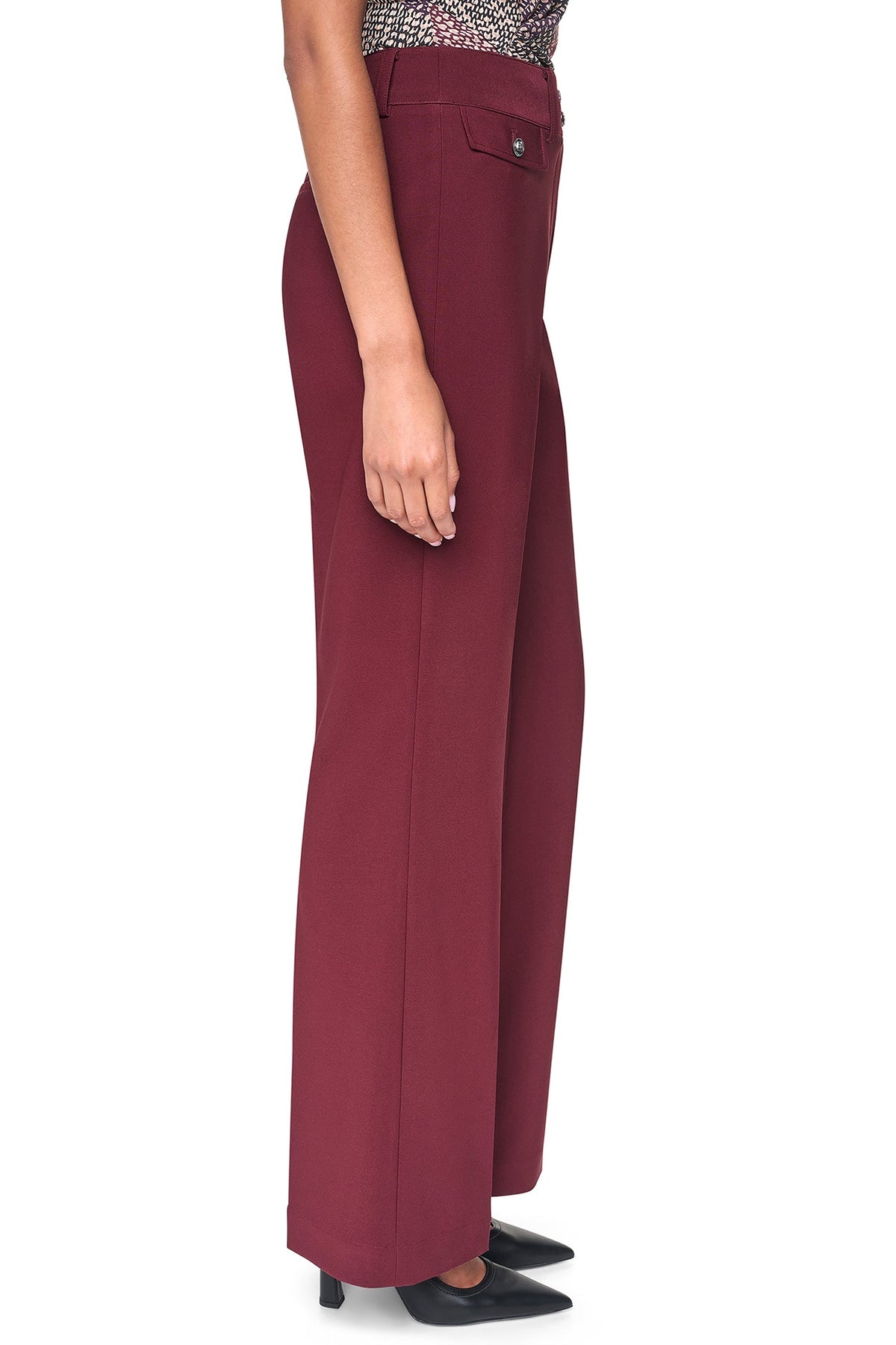HIGH-RISE WIDE LEG PANT Cabernet | DKNY