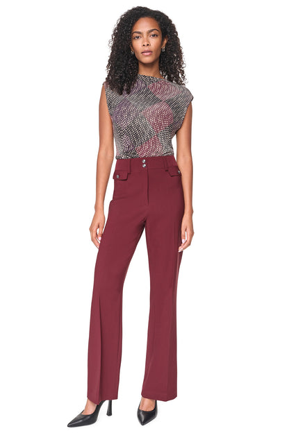 HIGH-RISE WIDE LEG PANT Cabernet | DKNY