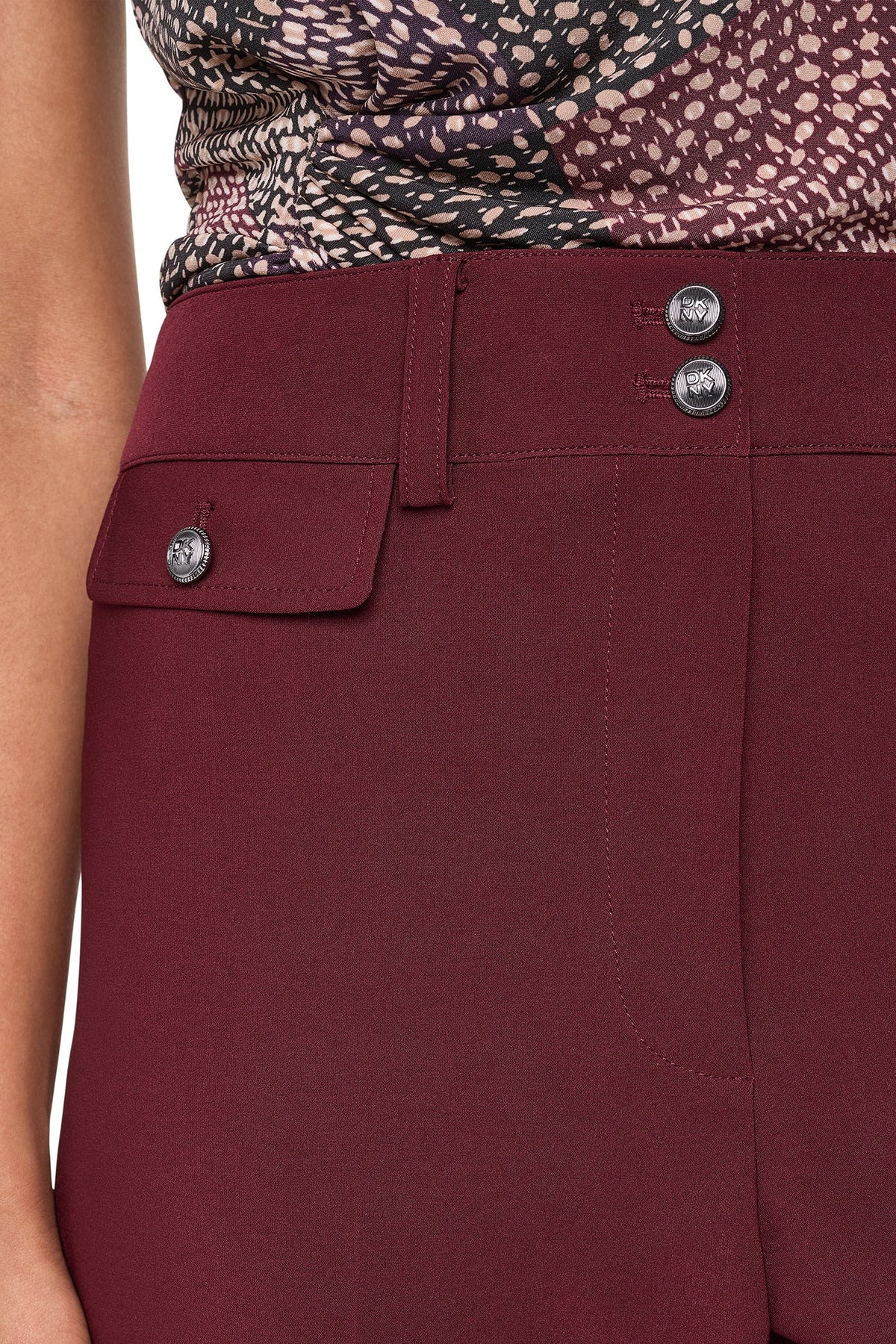 HIGH-RISE WIDE LEG PANT Cabernet | DKNY