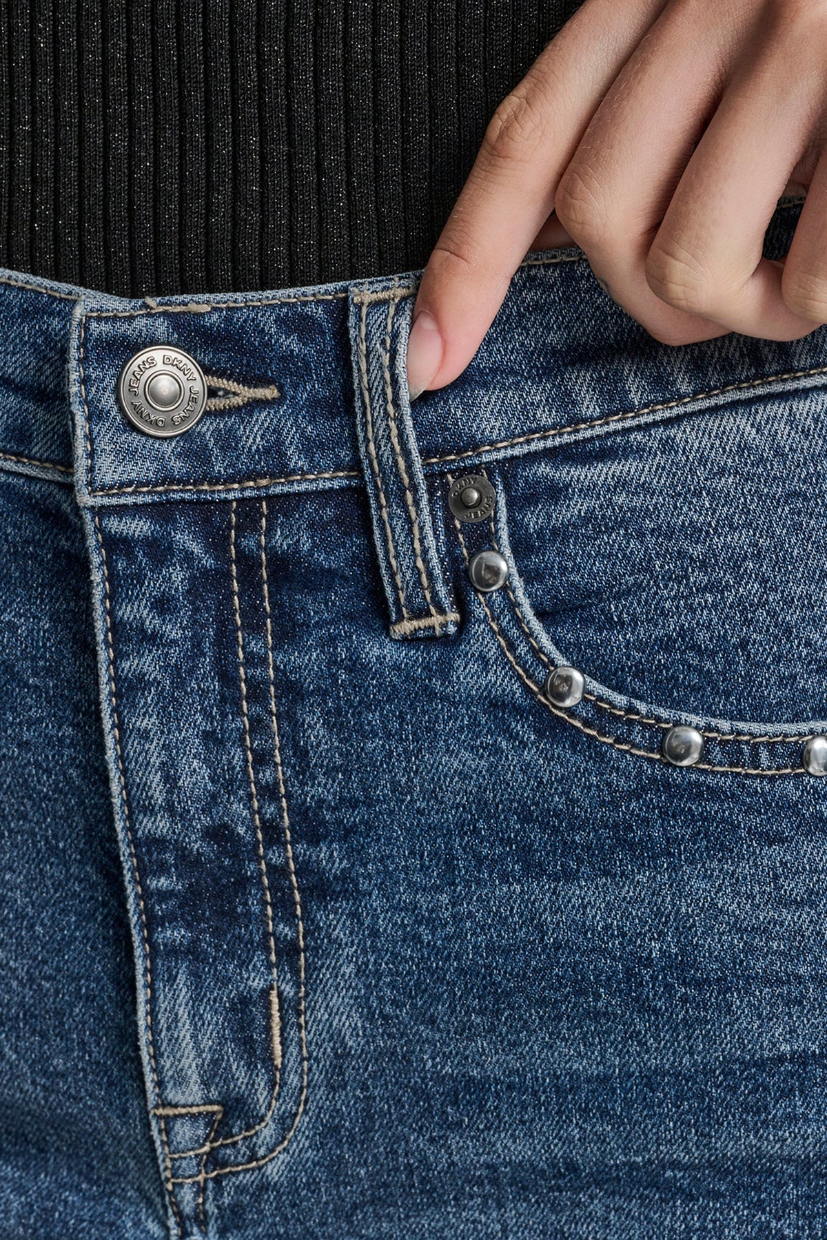 HIGH-RISE STUDDED BOOTCUT JEAN Cobble Hill | DKNY