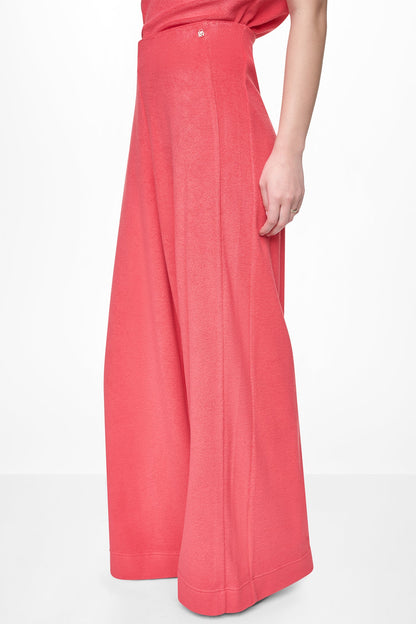 TOWELLING TERRY HIGH-RISE WIDE LEG PANT Pebble | DKNY