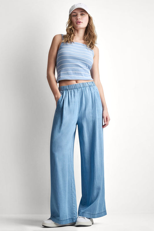 WIDE LEG TENCEL PANT Chambray | DKNY