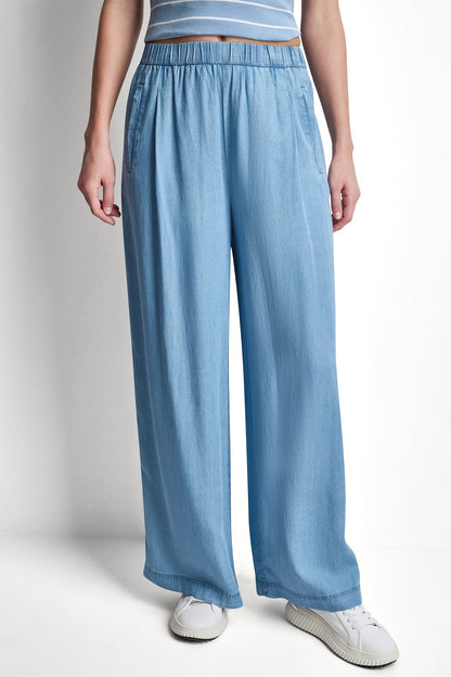 WIDE LEG TENCEL PANT Chambray | DKNY