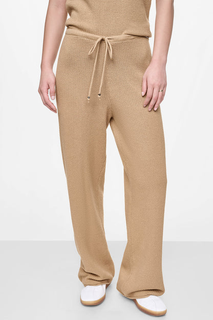 TUCK STITCH HIGH-RISE DRAWSTRING PANT Travertine | DKNY