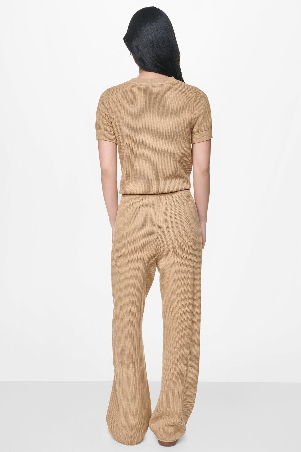 TUCK STITCH HIGH-RISE DRAWSTRING PANT Travertine | DKNY