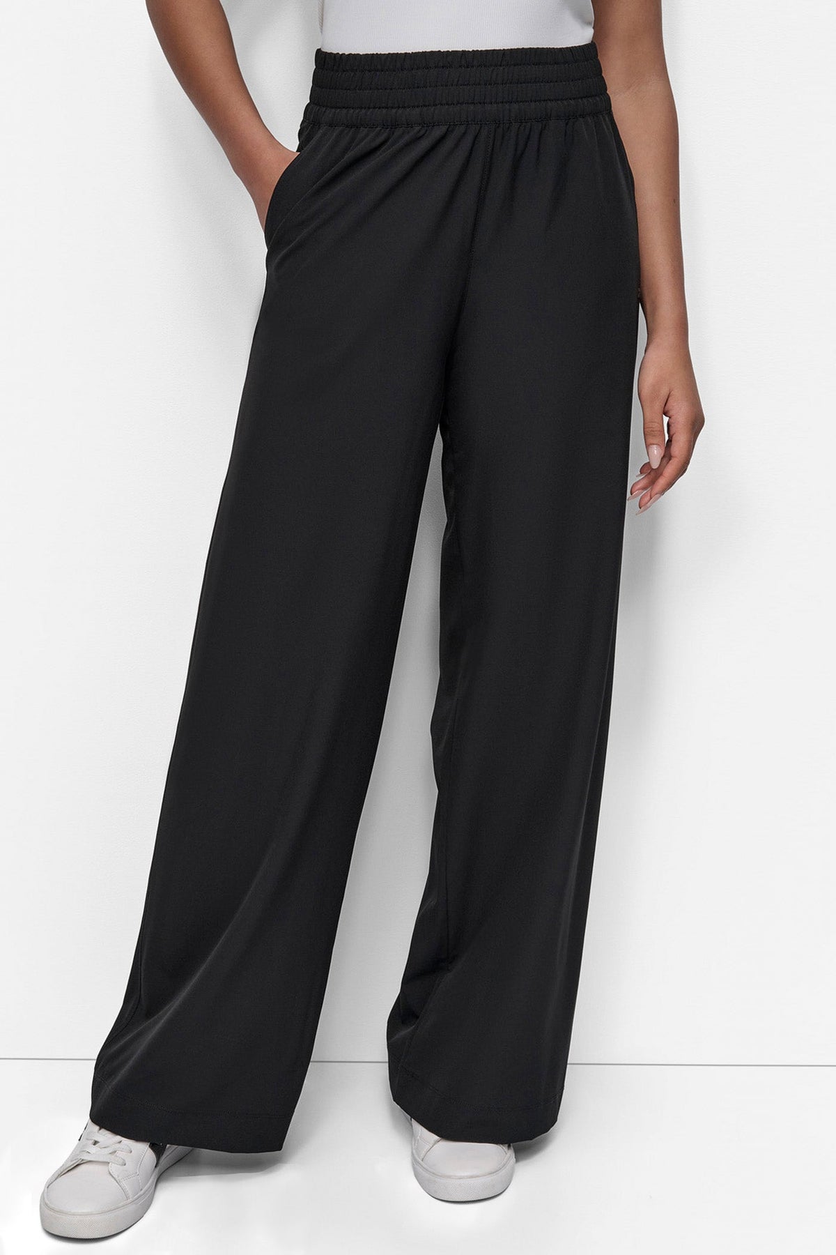 HIGH-RISE WIDE-LEG PANT Black | DKNY