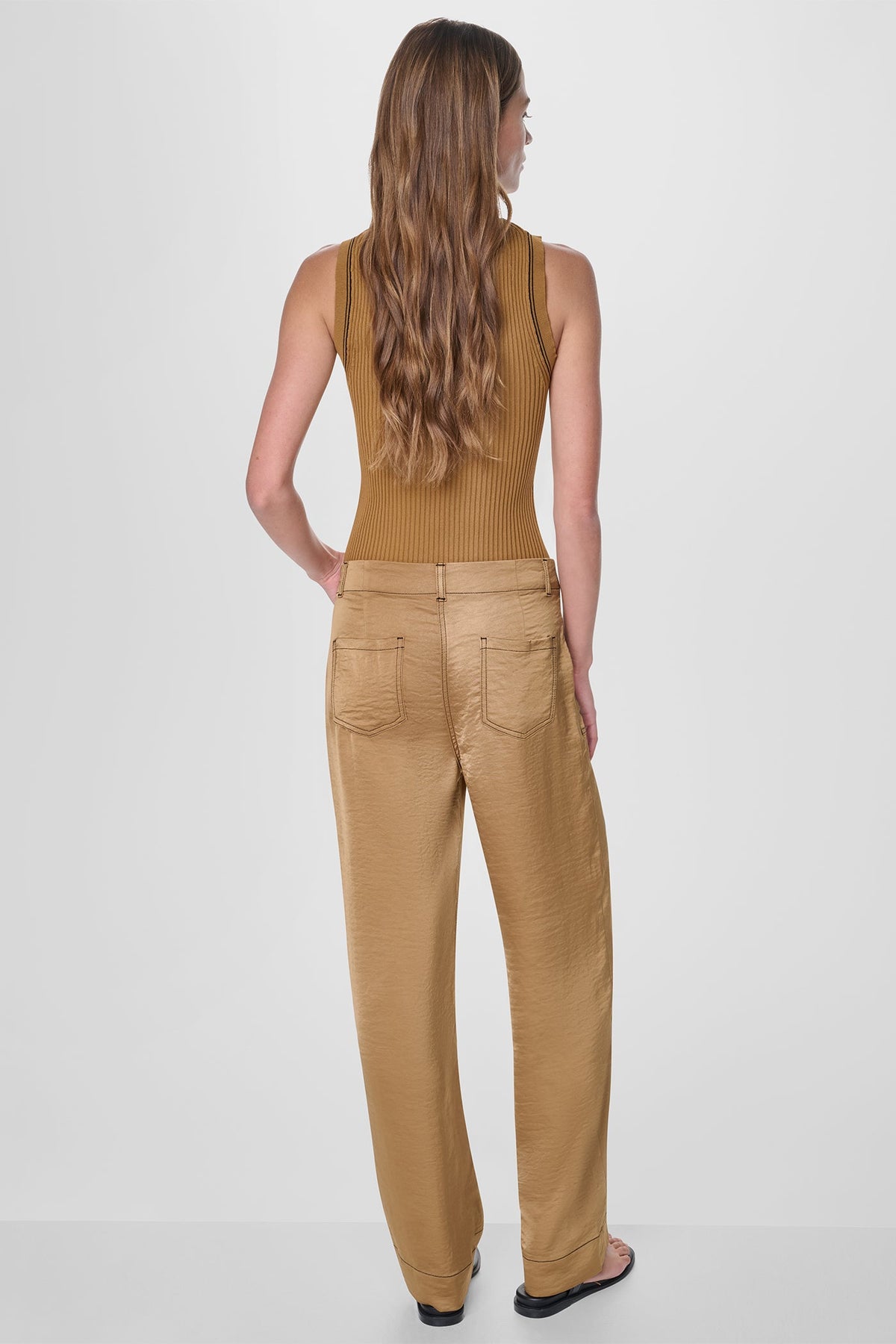 TOP STITCH STRAIGHT LEG PANT Black | DKNY
