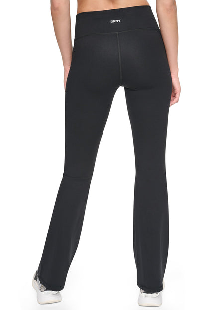 BALANCE COMPRESSION CROSSOVER FRONT FLARE PANT Black | DKNY