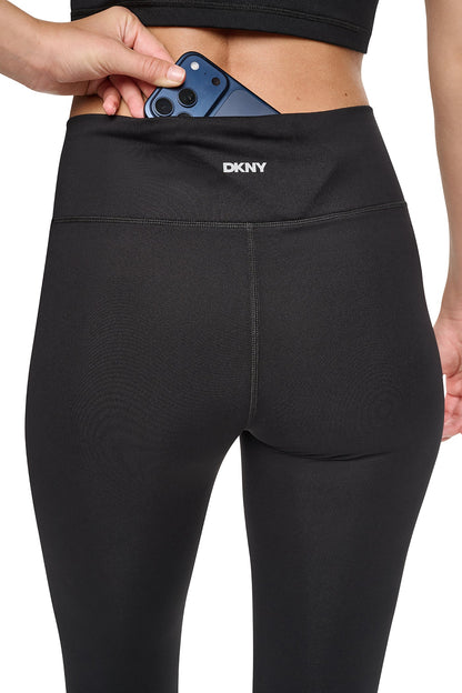 BALANCE COMPRESSION CROSSOVER FRONT FLARE PANT Black | DKNY