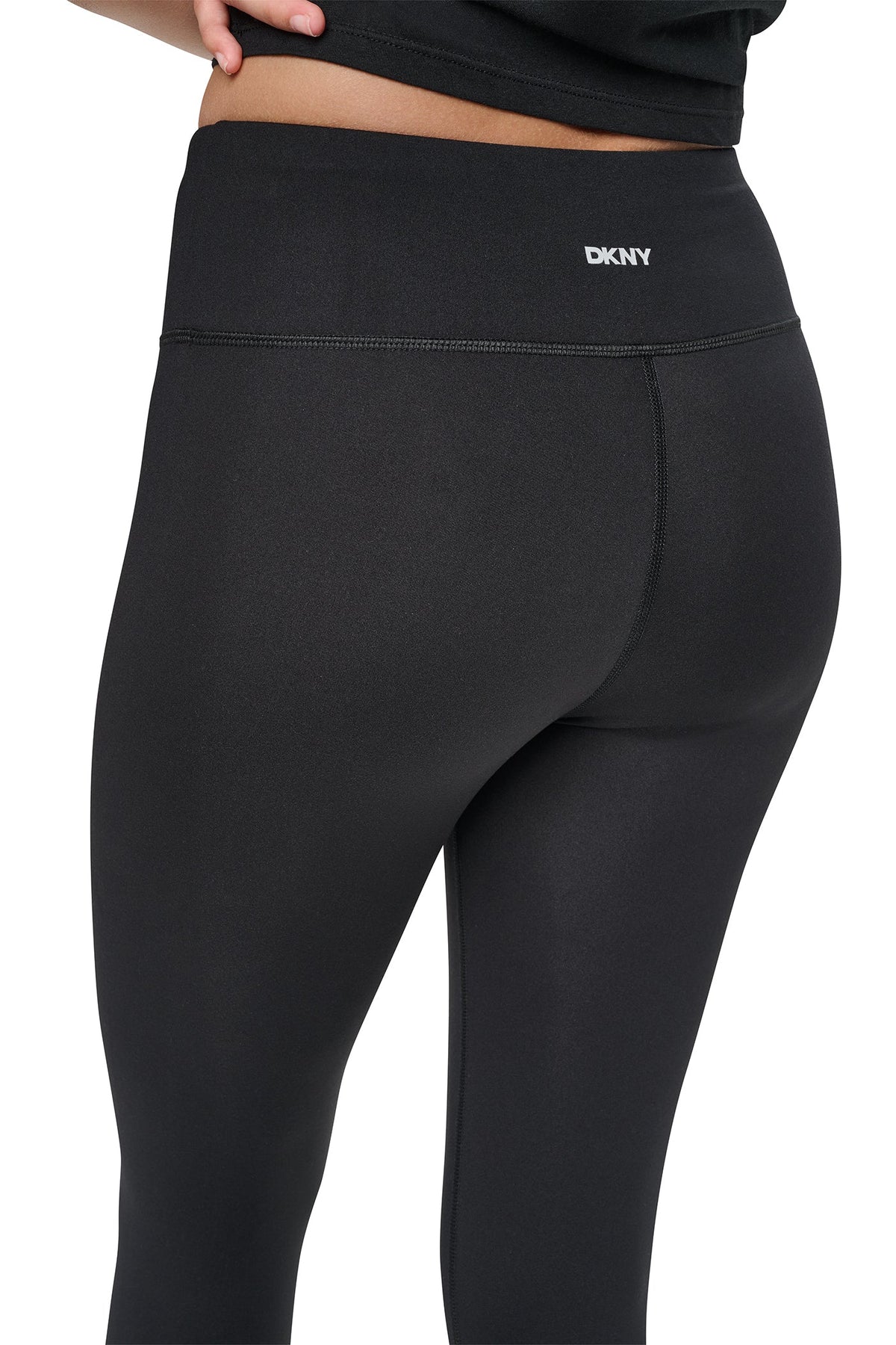HIGH-RISE GRAFFITI LOGO 7/8 LENGTH LEGGING Black/Black | DKNY