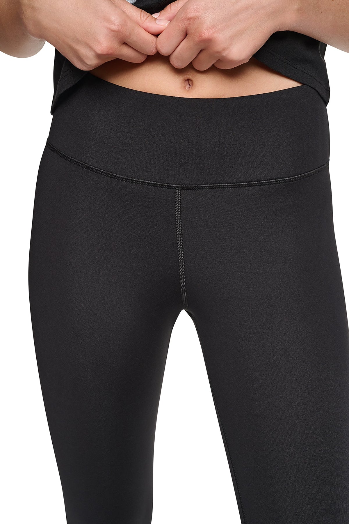 HIGH-RISE GRAFFITI LOGO 7/8 LENGTH LEGGING Black/Black | DKNY