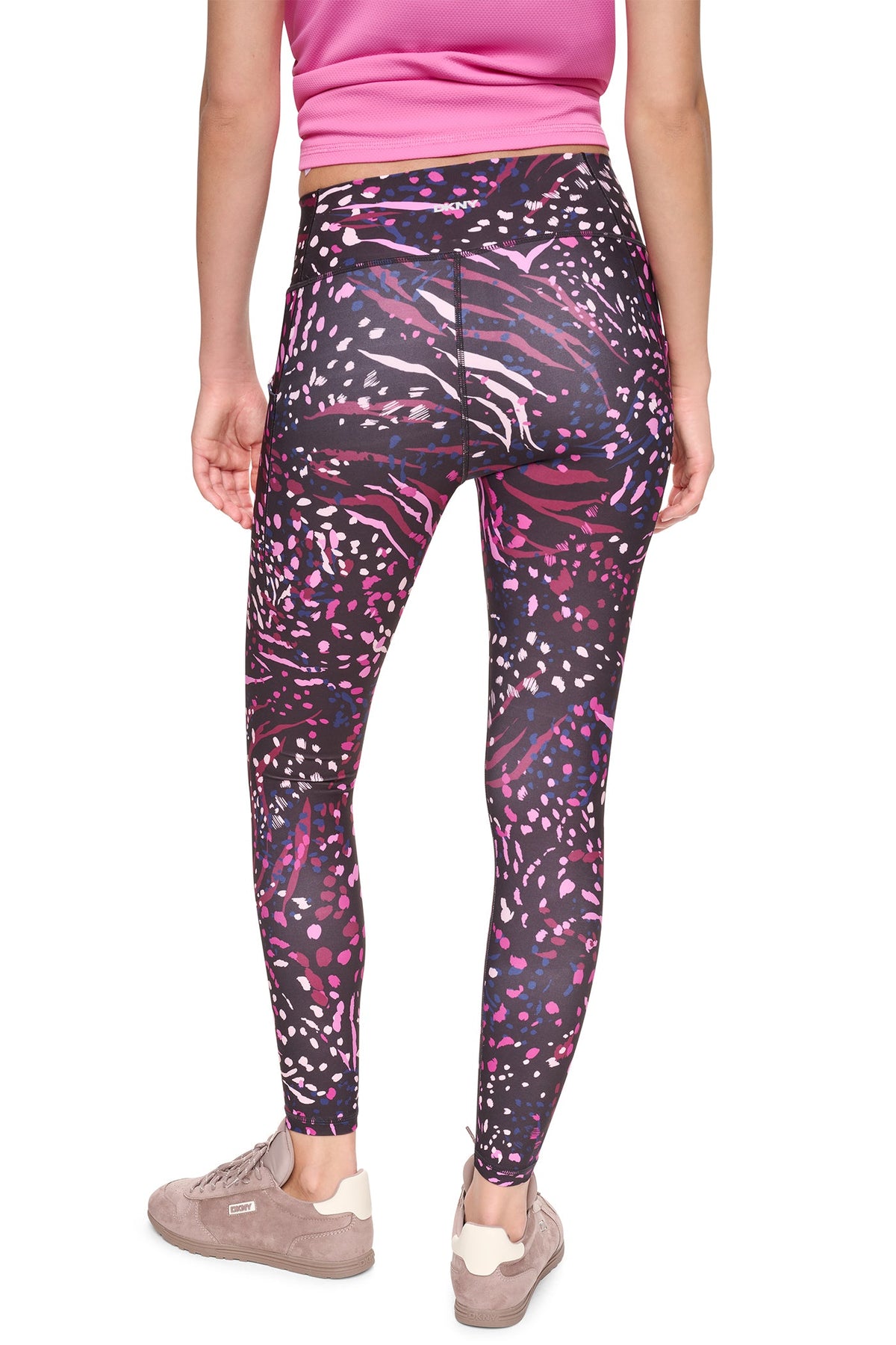 HIGH-RISE 7/8 LENGTH PRINTED LEGGINGS Tiger Floral Festive Pink | DKNY
