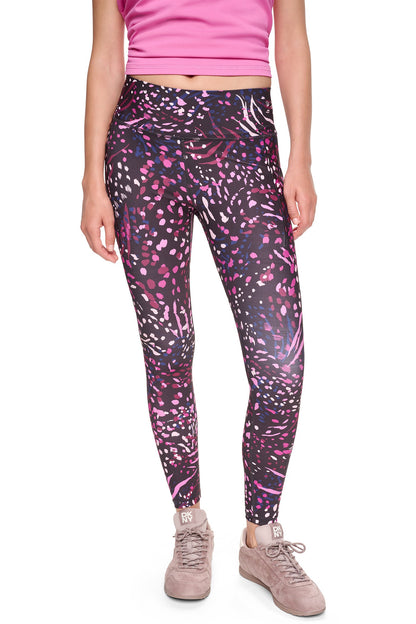 HIGH-RISE 7/8 LENGTH PRINTED LEGGINGS Tiger Floral Festive Pink | DKNY