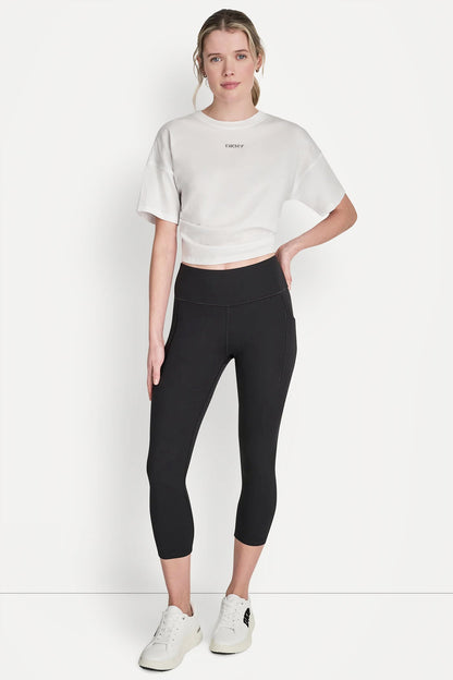 BALANCE COMPRESSION HIGH-WAIST CROPPED LEGGING Black | DKNY