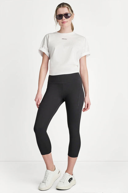 BALANCE COMPRESSION HIGH-WAIST CROPPED LEGGING Black | DKNY