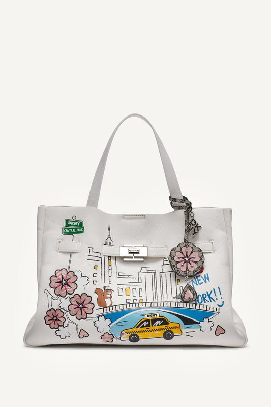 BRYAR LARGE SATCHEL Marshmallow | DKNY