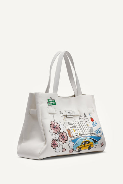 BRYAR LARGE SATCHEL Marshmallow | DKNY