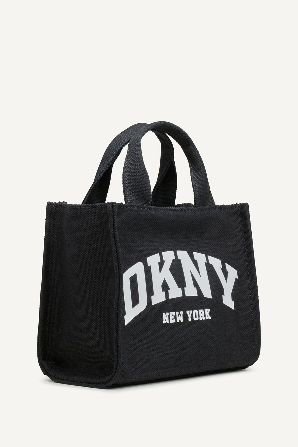 HADLEE CANVAS SMALL LOGO TOTE BLACK/SILVER | DKNY