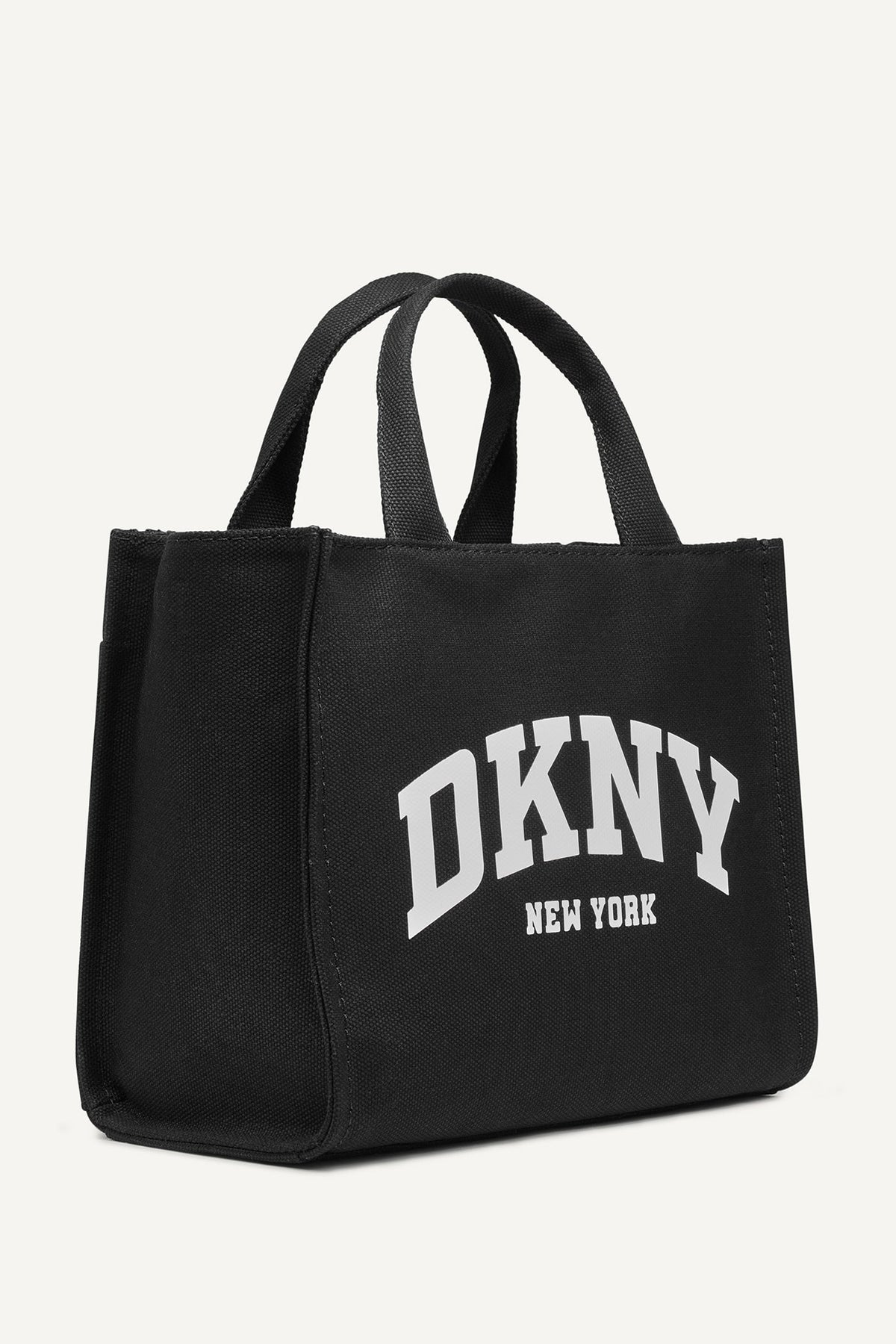 HADLEE CANVAS MEDIUM LOGO TOTE BLACK/SILVER | DKNY