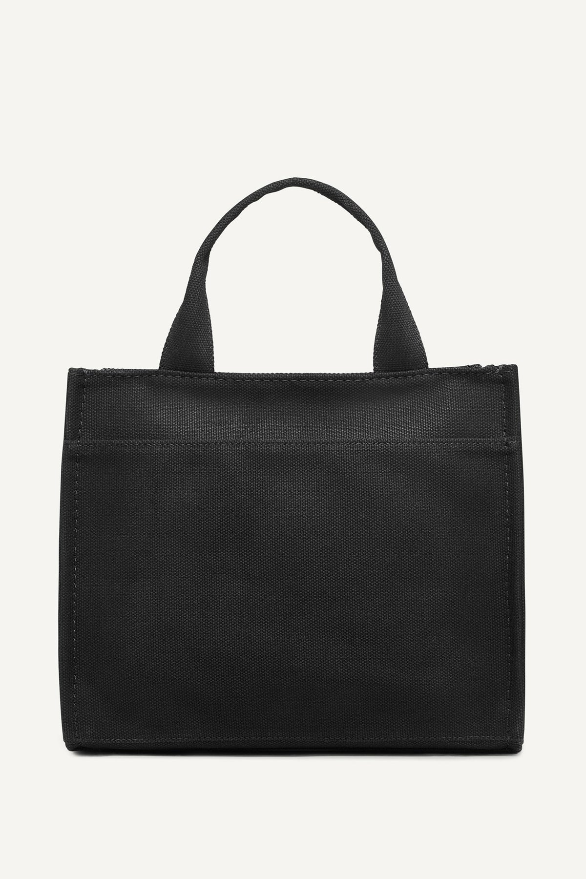 HADLEE CANVAS MEDIUM LOGO TOTE BLACK/SILVER | DKNY