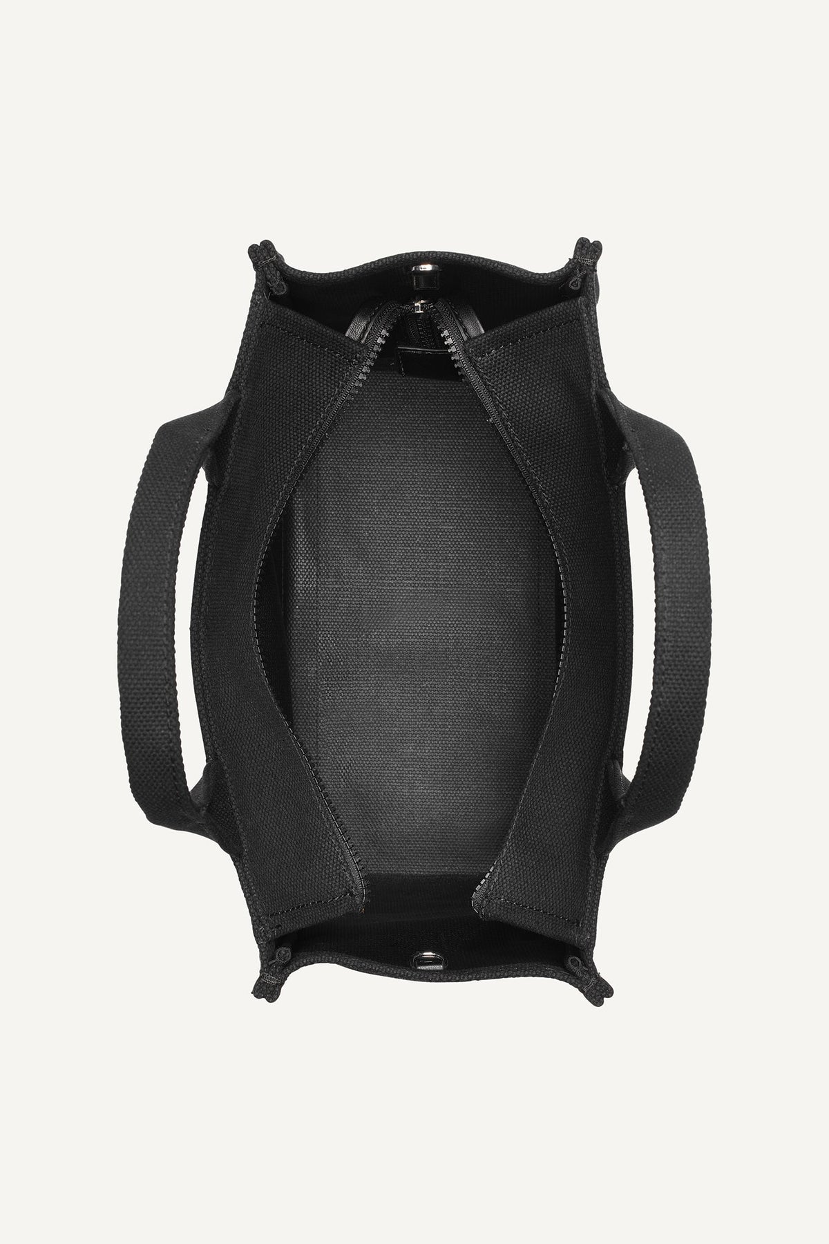 HADLEE CANVAS MEDIUM LOGO TOTE BLACK/SILVER | DKNY