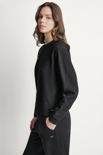 JACQUARD KNIT PULLOVER Black | DKNY