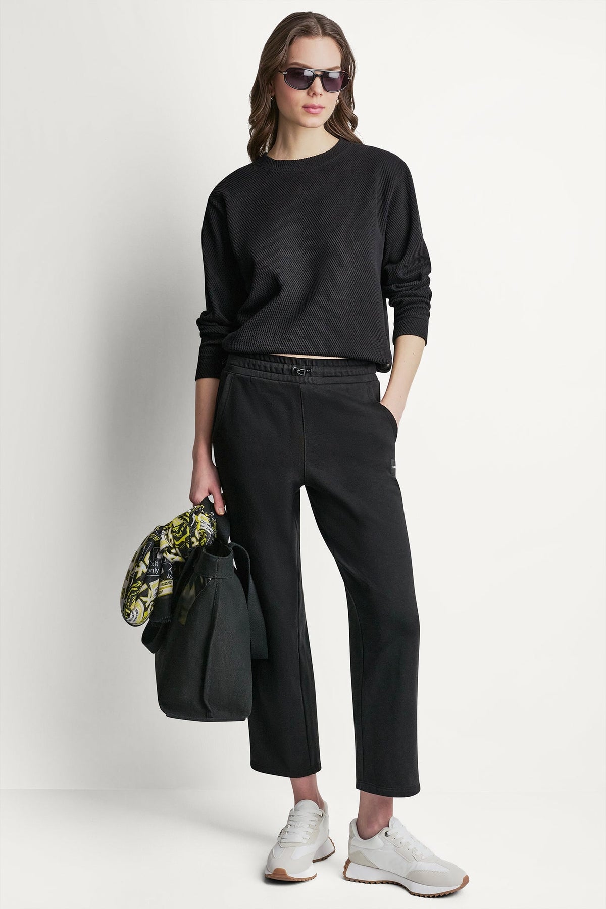 JACQUARD KNIT PULLOVER Black | DKNY