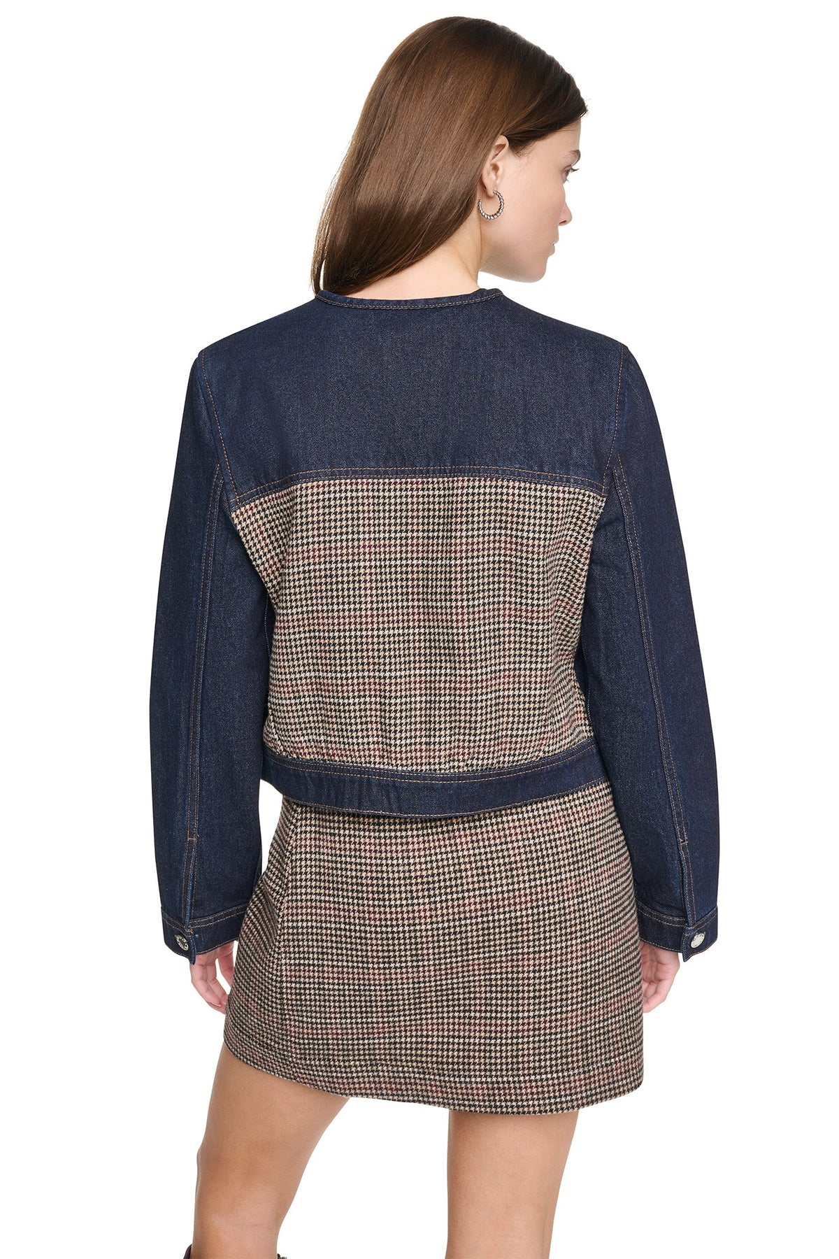 MIXED MEDIA DENIM JACKET Fearless/Houndstooth | DKNY