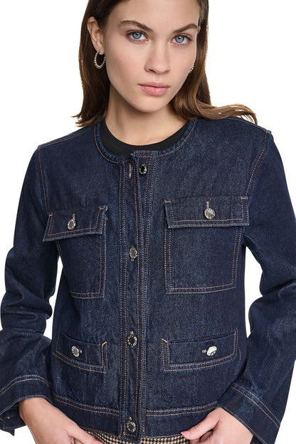MIXED MEDIA DENIM JACKET Fearless/Houndstooth | DKNY