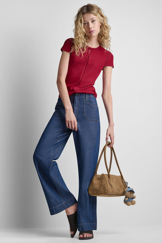 HIGH-RISE STRAIGHT LEG PANT Crosby Wash | DKNY