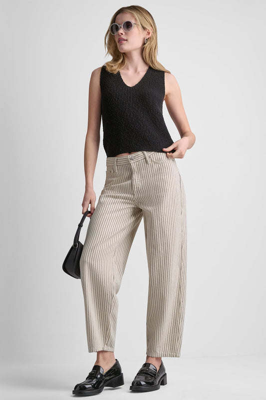 MID-RISE BABY BARREL LEG Woodsmoke Autumn Stripe | DKNY