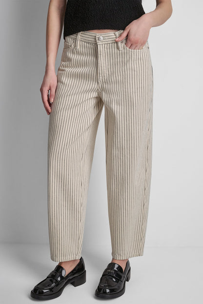 MID-RISE BABY BARREL LEG Woodsmoke Autumn Stripe | DKNY