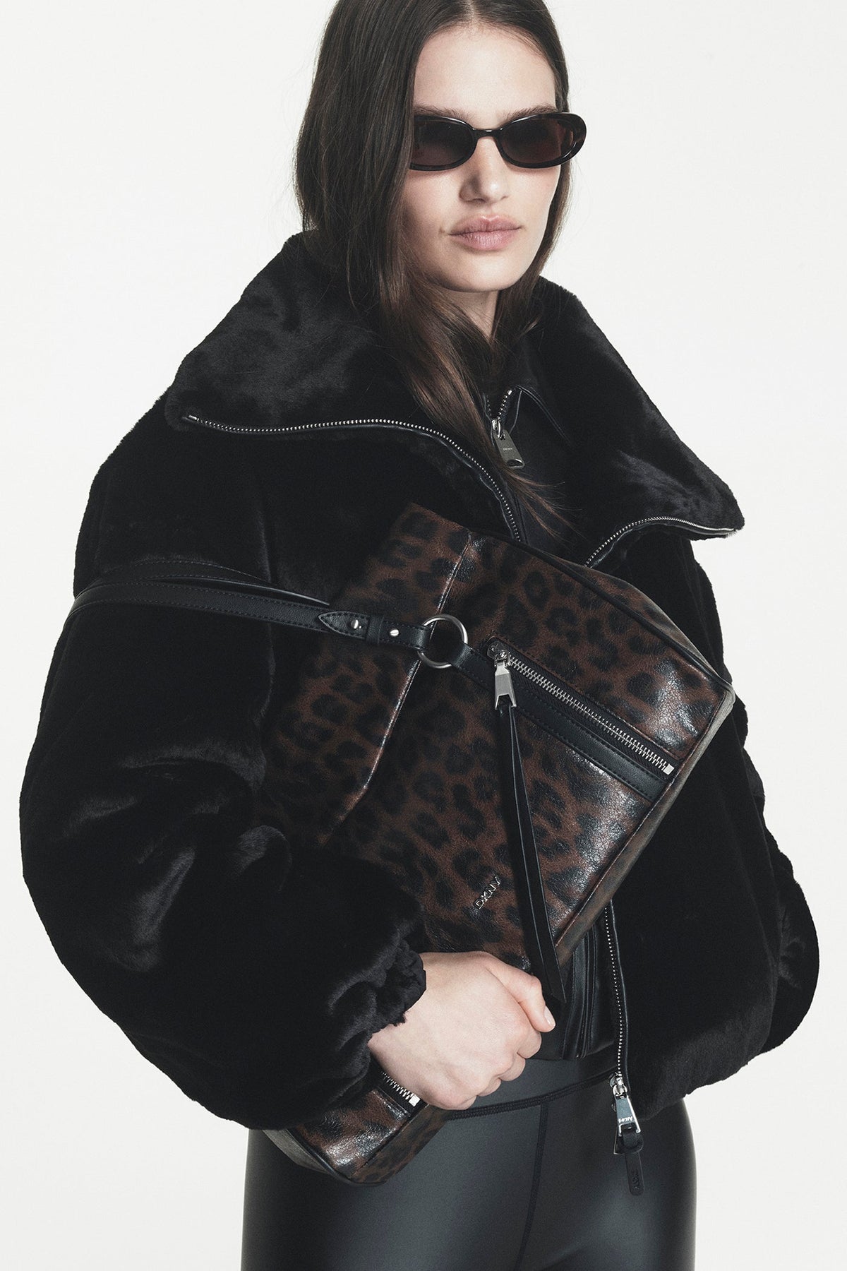SKYE MEDIUM SATCHEL Leopard | DKNY