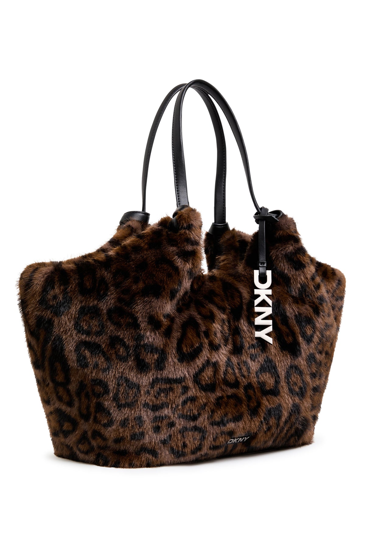 PAULA MEDIUM FAUX FUR TOTE LEOPARD | DKNY