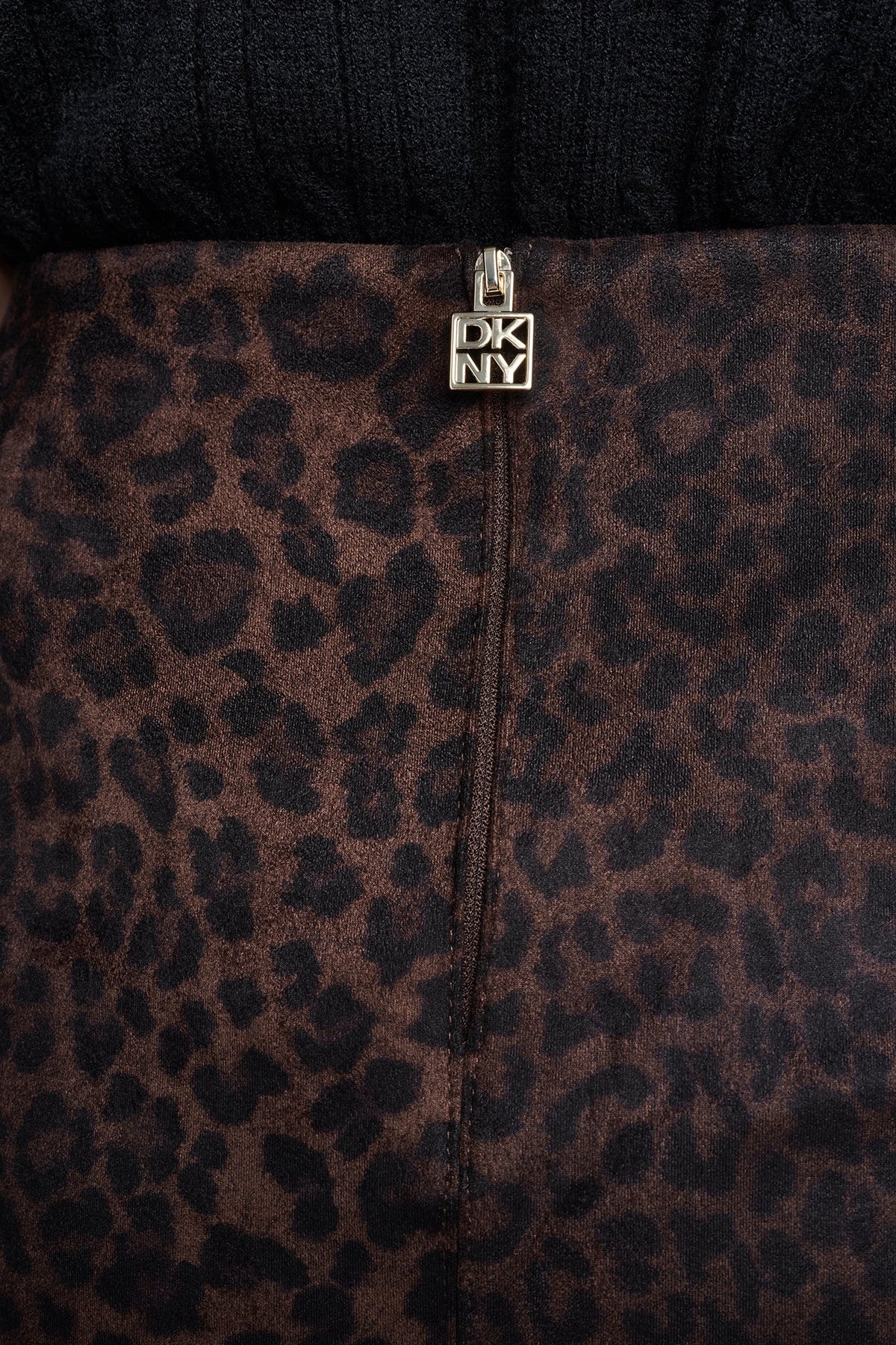 LEOPARD FAUX SUEDE MIDI SKIRT Panthera Chestnut | DKNY