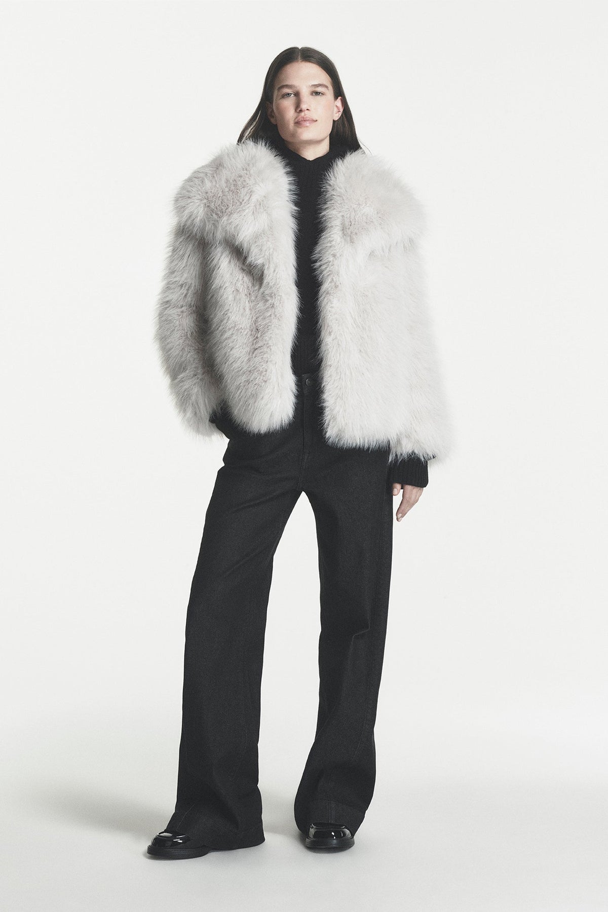 SHORT FAUX FUR JACKET Cream | DKNY