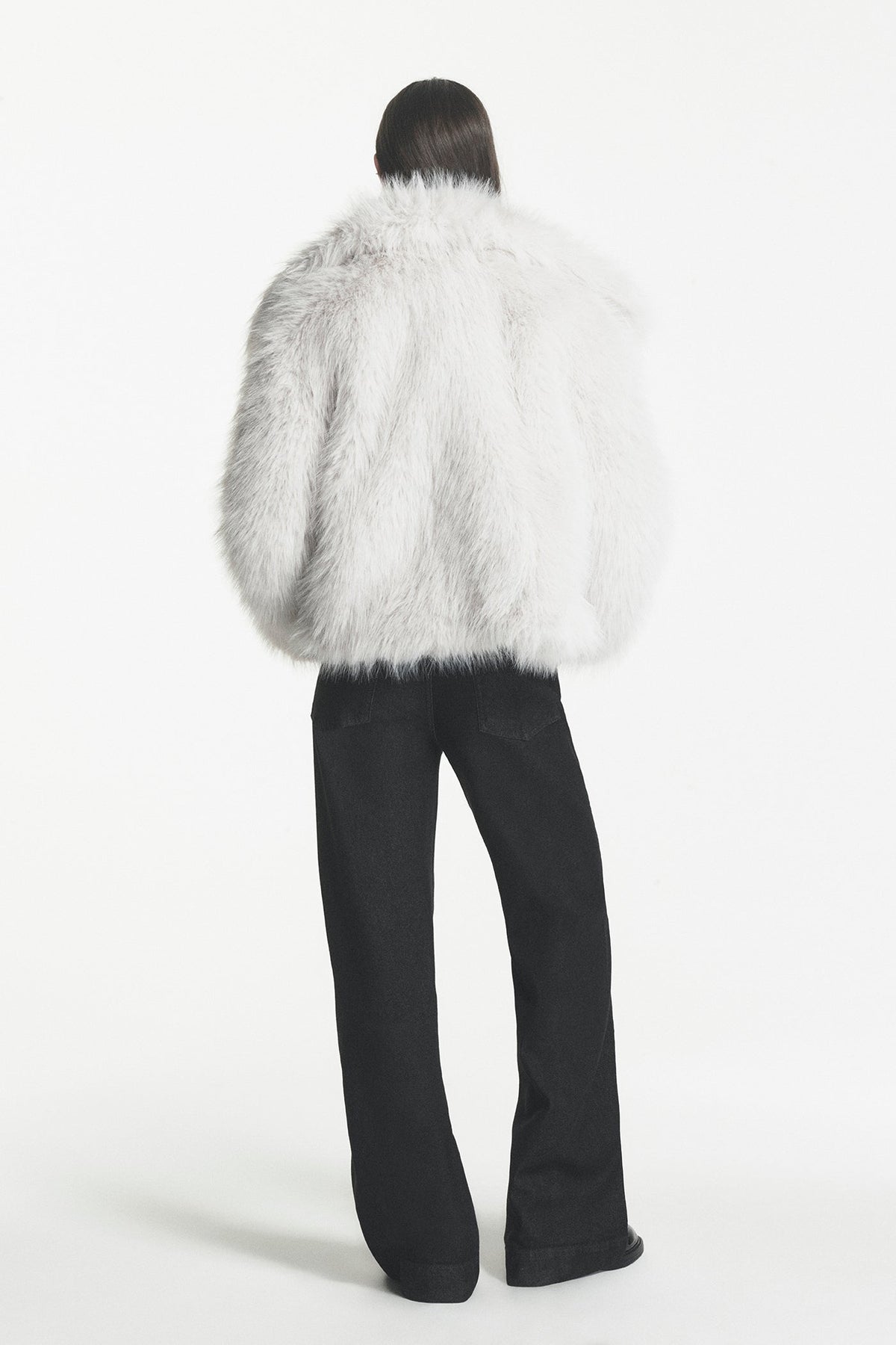 SHORT FAUX FUR JACKET Cream | DKNY