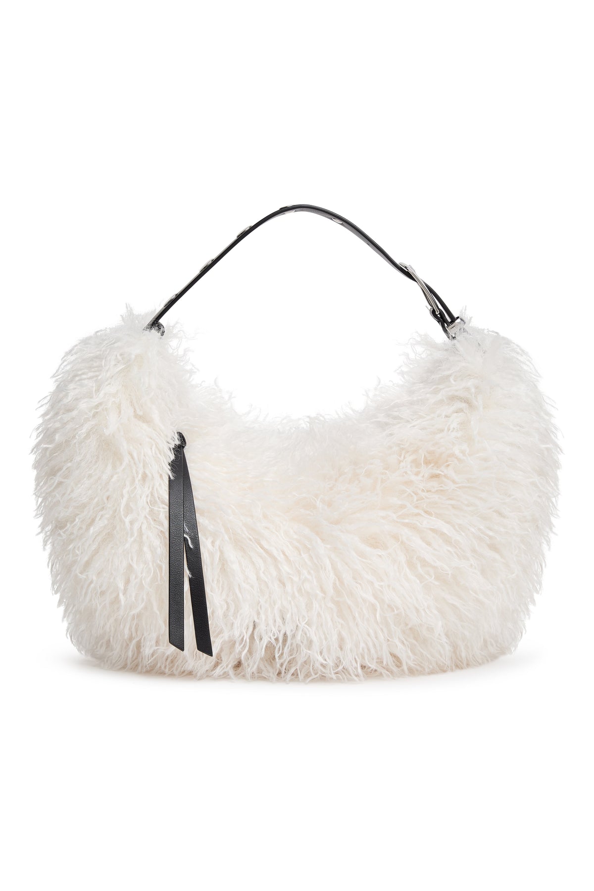 RANNA FAUX FUR SMALL HOBO BAG Natural/Black | DKNY