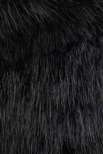 PAULA LARGE FAUX FUR TOTE Black/Silver | DKNY