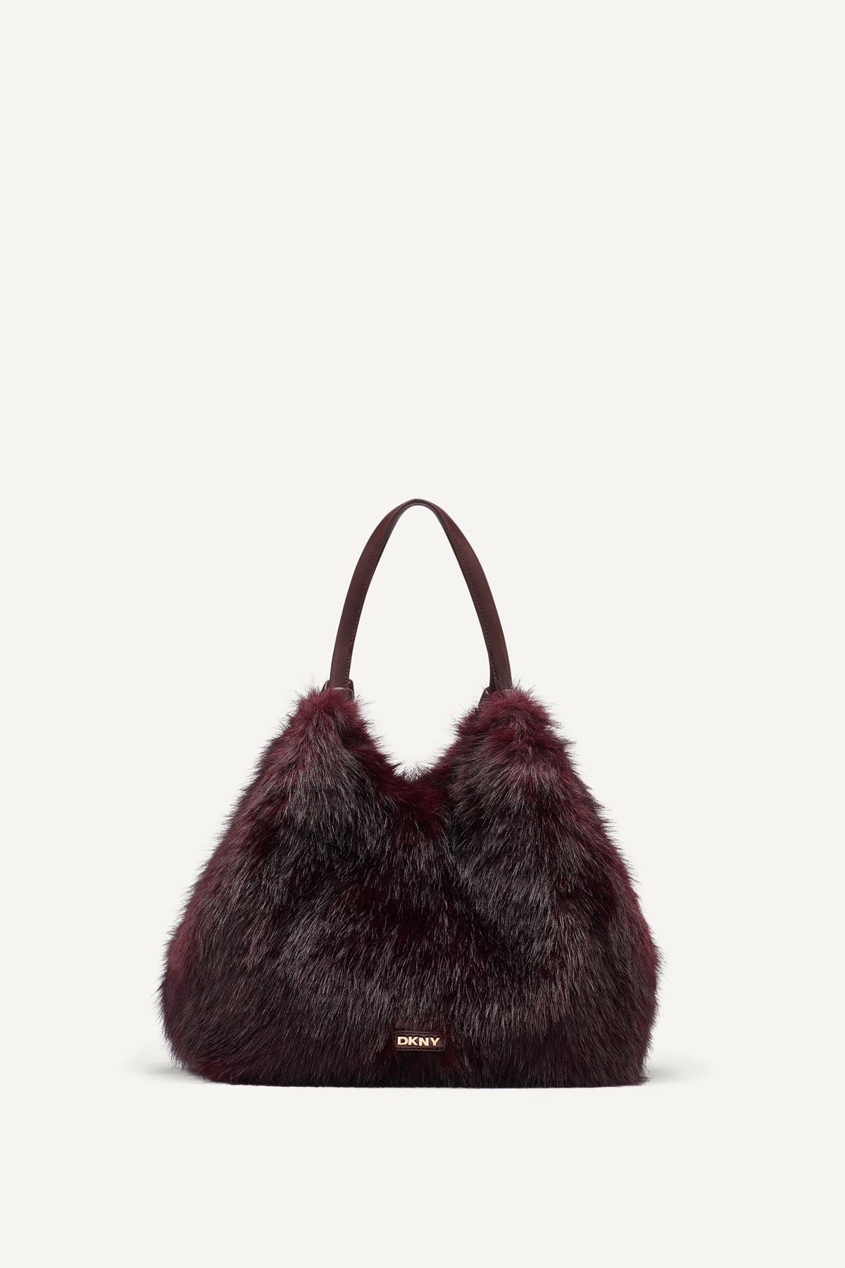 PAULA MEDIUM FAUX FUR TOTE Black/Silver | DKNY