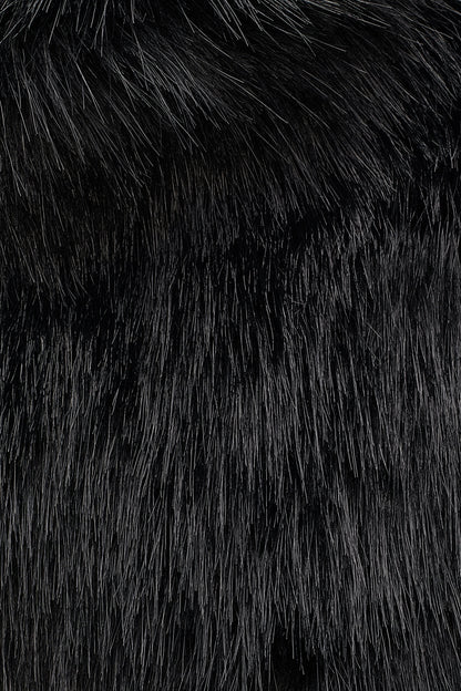 PAULA SMALL FAUX FUR TOTE Black/Silver | DKNY