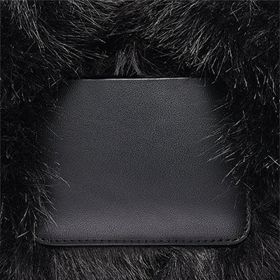 PAULA SMALL FAUX FUR TOTE Black/Silver | DKNY