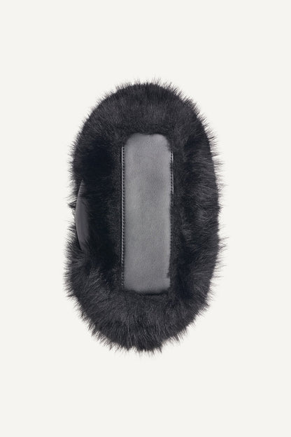 PAULA SMALL FAUX FUR TOTE Black/Silver | DKNY