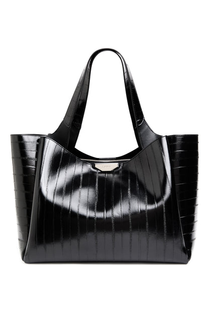 WILLA RIBBED TOTE Black/Silver | DKNY
