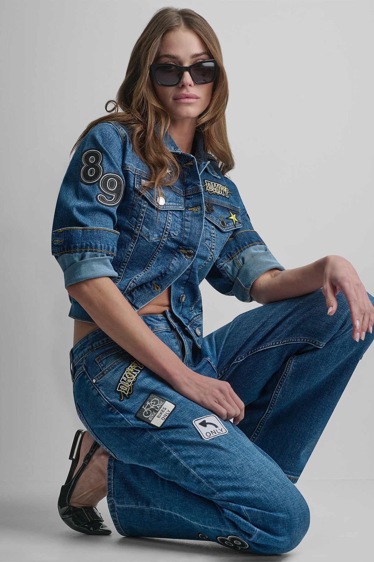 DENIM PINS AND PATCHES TRUCKER JACKET Tribeca | DKNY
