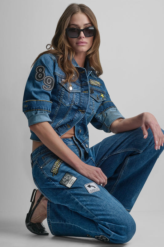 DENIM PINS AND PATCHES TRUCKER JACKET Tribeca | DKNY