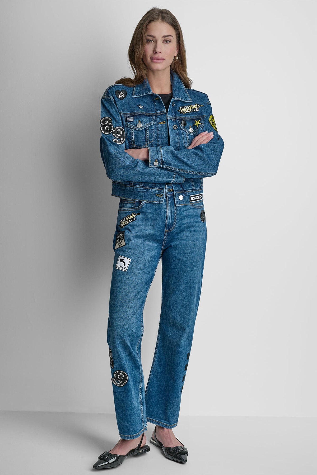 DENIM PINS AND PATCHES TRUCKER JACKET Tribeca | DKNY
