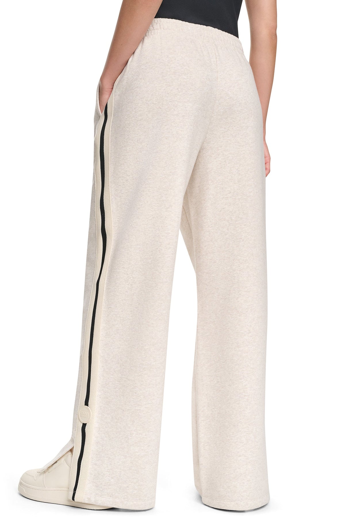 HIGH-RISE STRAIGHT LEG TRACK PANT Black | DKNY