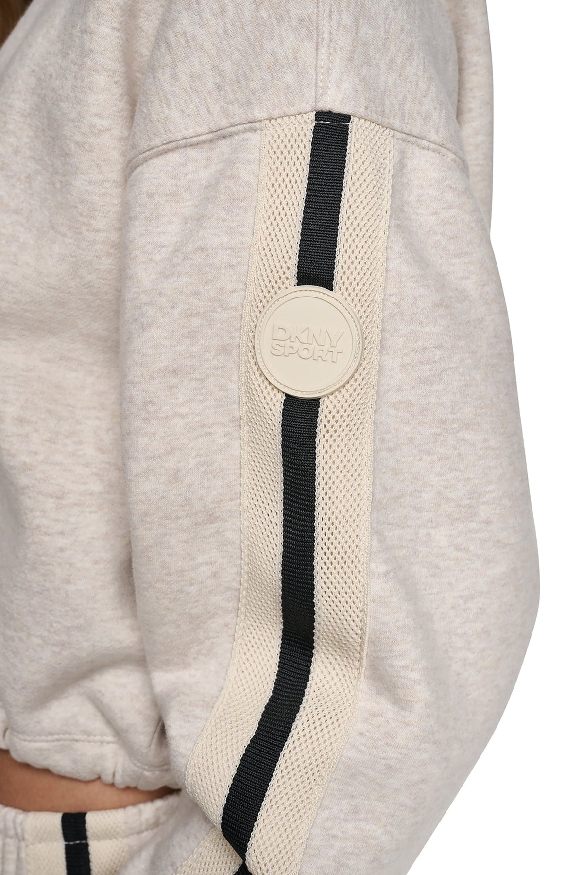 CROPPED STRIPED SWEATSHIRT Cortado Heather | DKNY