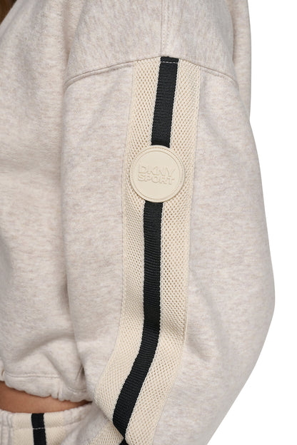 CROPPED STRIPED SWEATSHIRT Cortado Heather | DKNY